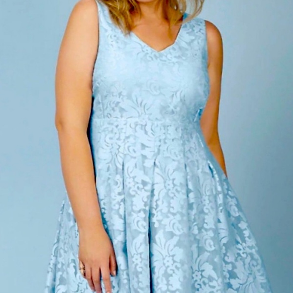 Torrid X Rebel Wilson Blue Alice Skater Dress